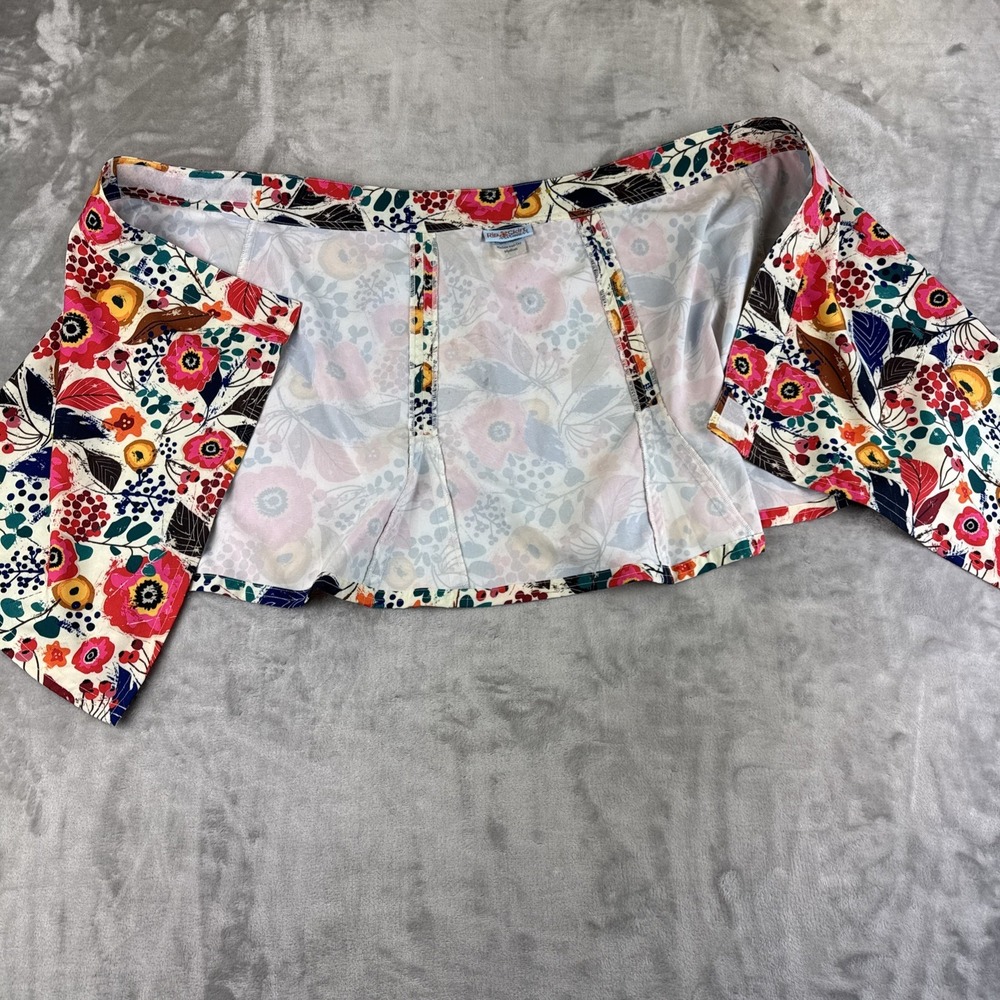 Rip Skirt Cover Up Women's M‎ White Floral Wrap Around Adjustable Pocket (1278) - Picture 6 of 10